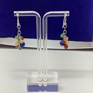 Silver colorful earrings